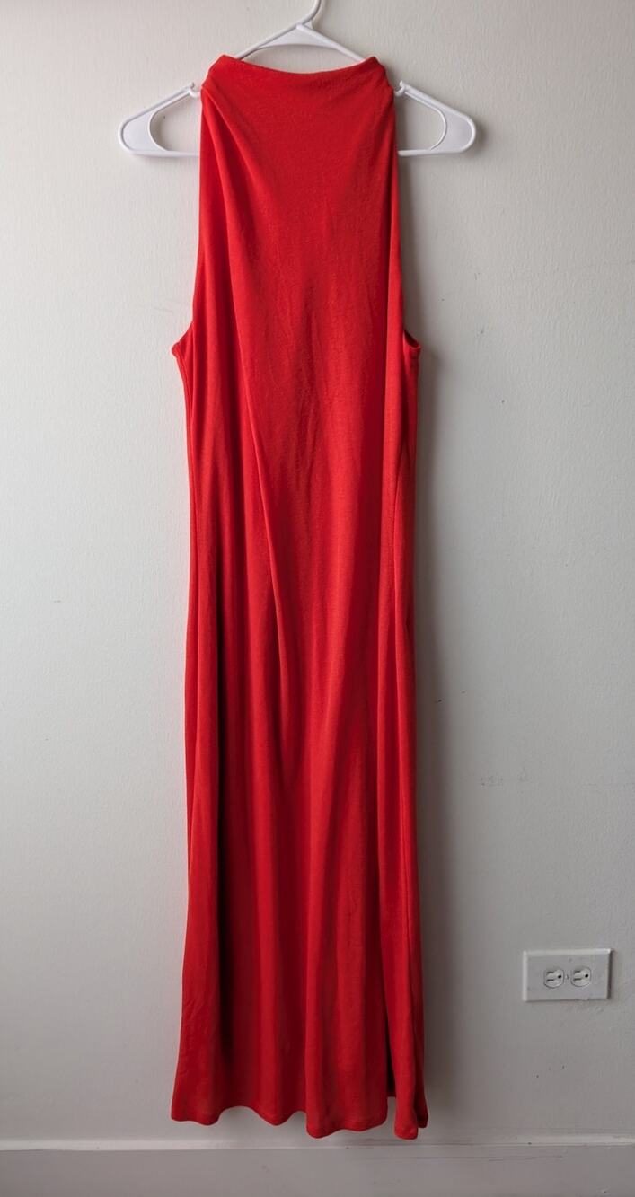 Banana Republic red stretch knit maxi dress